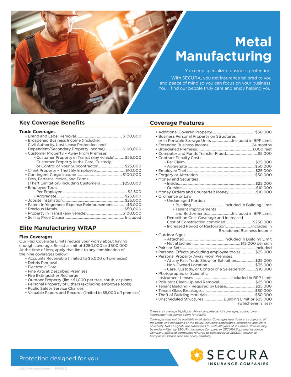 Metal Manufacturing WRAP Sell Sheet